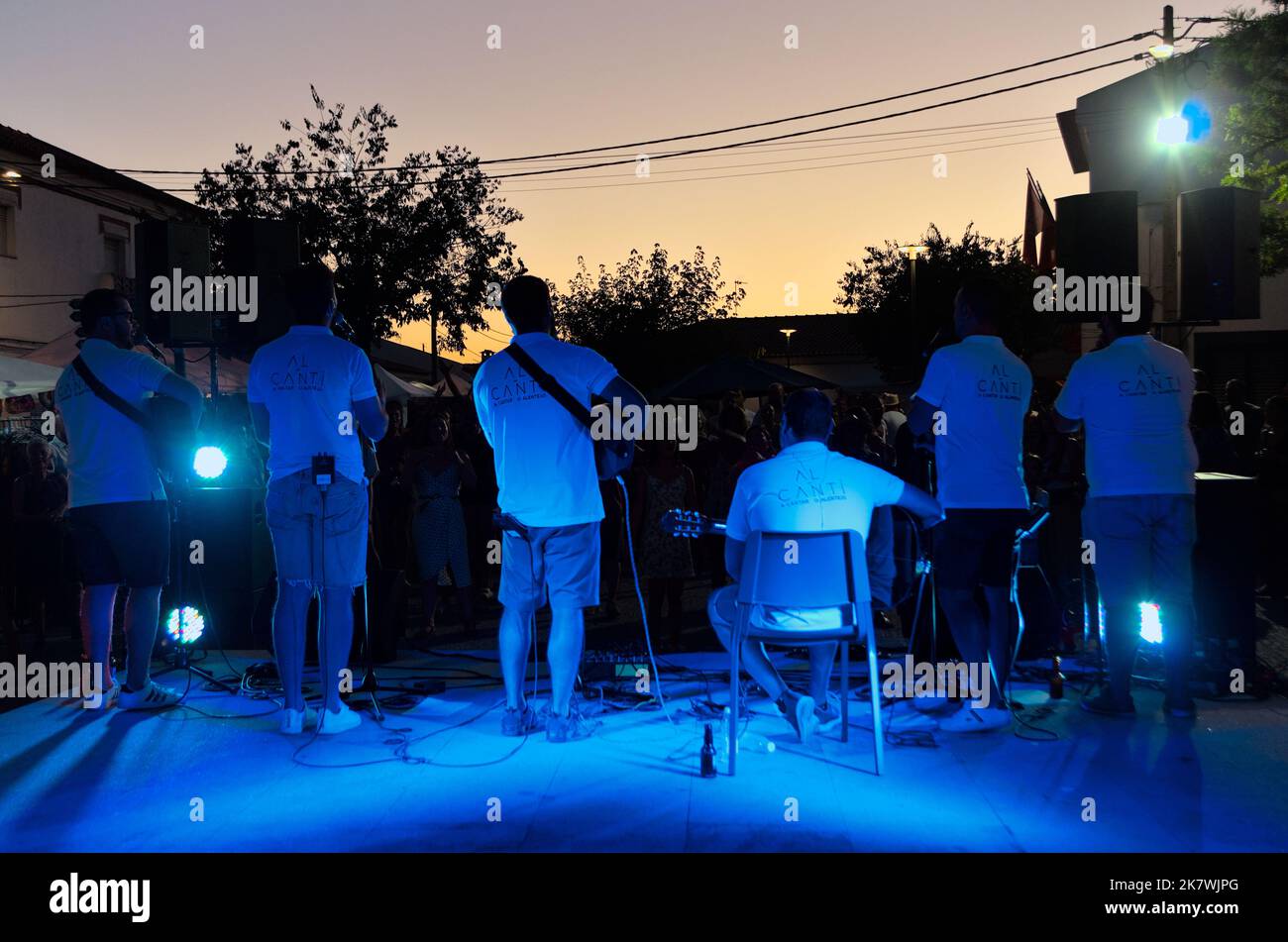 Al Canti - Portuguese folk music from Alentejo in Festival Andancas 2022 in Campinho. Alentejo, Portugal Stock Photo