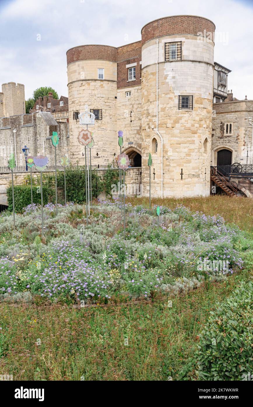 Planted for the Queens Jubilee at the Tower of London Stock Photo