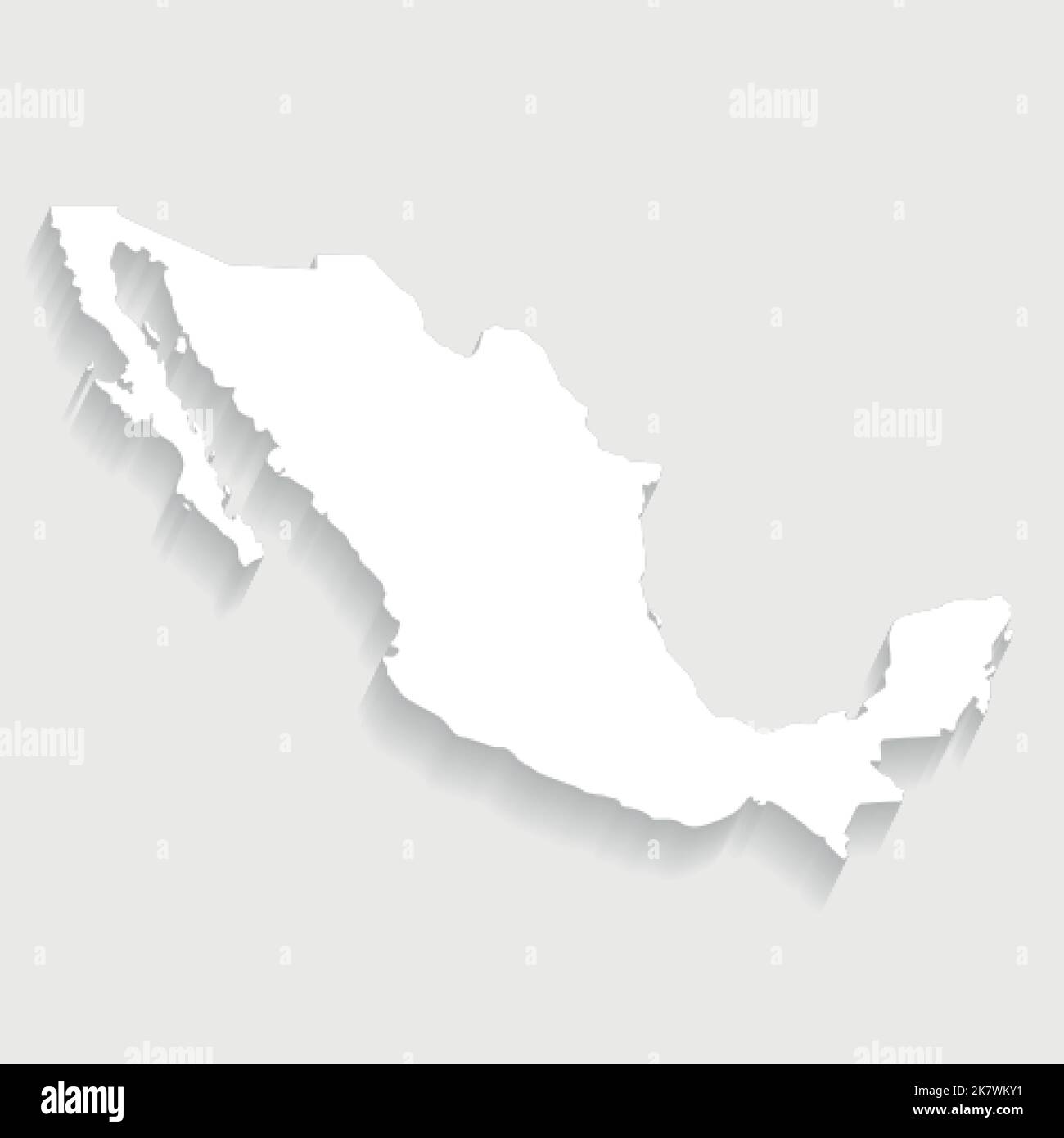 Simple white Mexico map on gray background, vector, illustration, eps