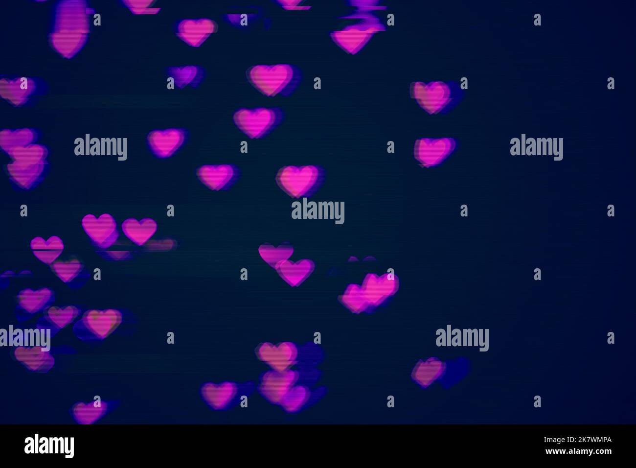 Cyber Hearts Motion Glitch interlaced Distorted textured futuristic