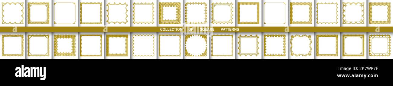 Vintage set of vector elements. Different square elements for ...