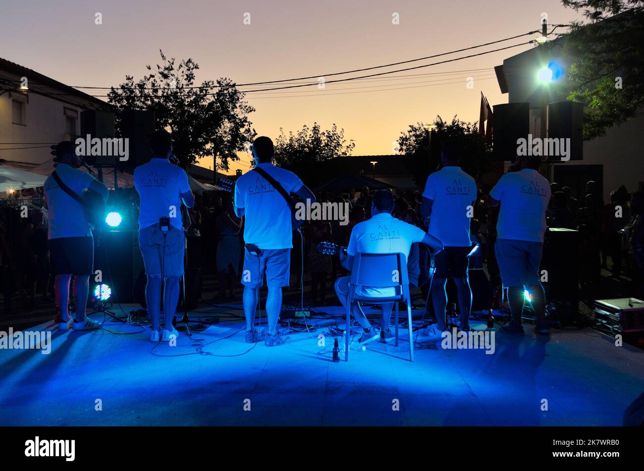 Al Canti - Portuguese folk music from Alentejo in Festival Andancas 2022 in Campinho. Alentejo, Portugal Stock Photo