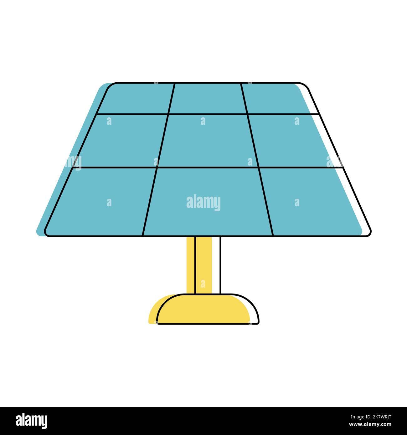 Simple solar panel icon. Renewable and alternative sun energy symbol