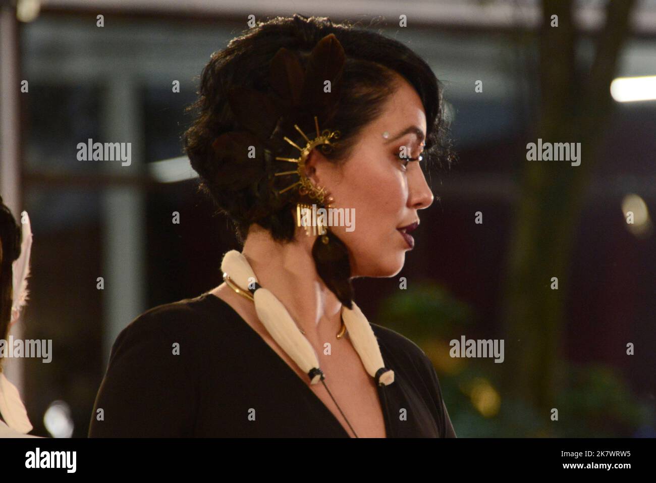 Mexico. 18th Oct, 2022. October 18, 2022, Mexico City, Mexico: Maya Zapata attends the 4th Metropolitan Theater Awards (Los Metro) red carpet at the Centro Cultural del Bosque. on October 18, 2022 in Mexico City, Mexico. (Photo by Carlos Tischler/ Eyepix Group) (Photo by Eyepix/Sipa USA) Credit: Sipa USA/Alamy Live News Stock Photo