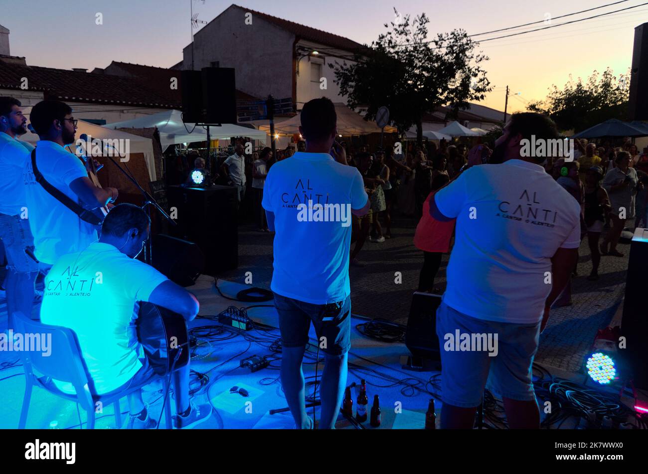 Al Canti - Portuguese folk music from Alentejo in Festival Andancas 2022 in Campinho. Alentejo, Portugal Stock Photo