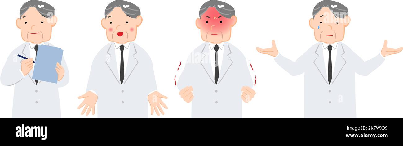 Men's emotions set in white coat Stock Vector Image & Art - Alamy