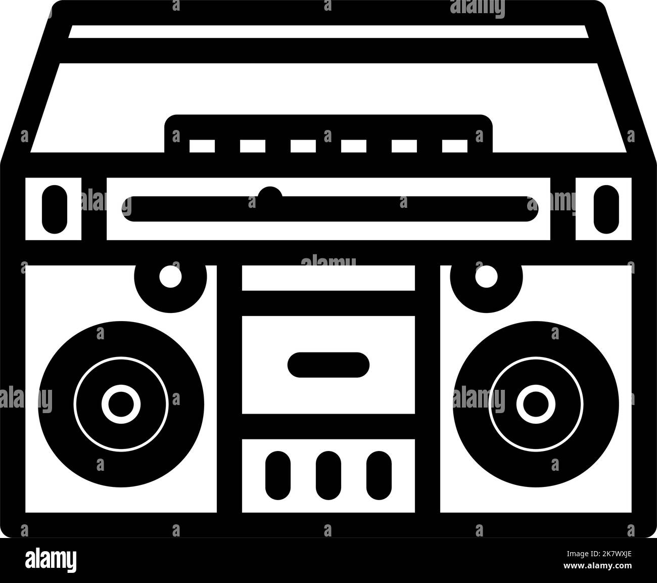 cassette stereo boombox player line icon vector illustration Stock