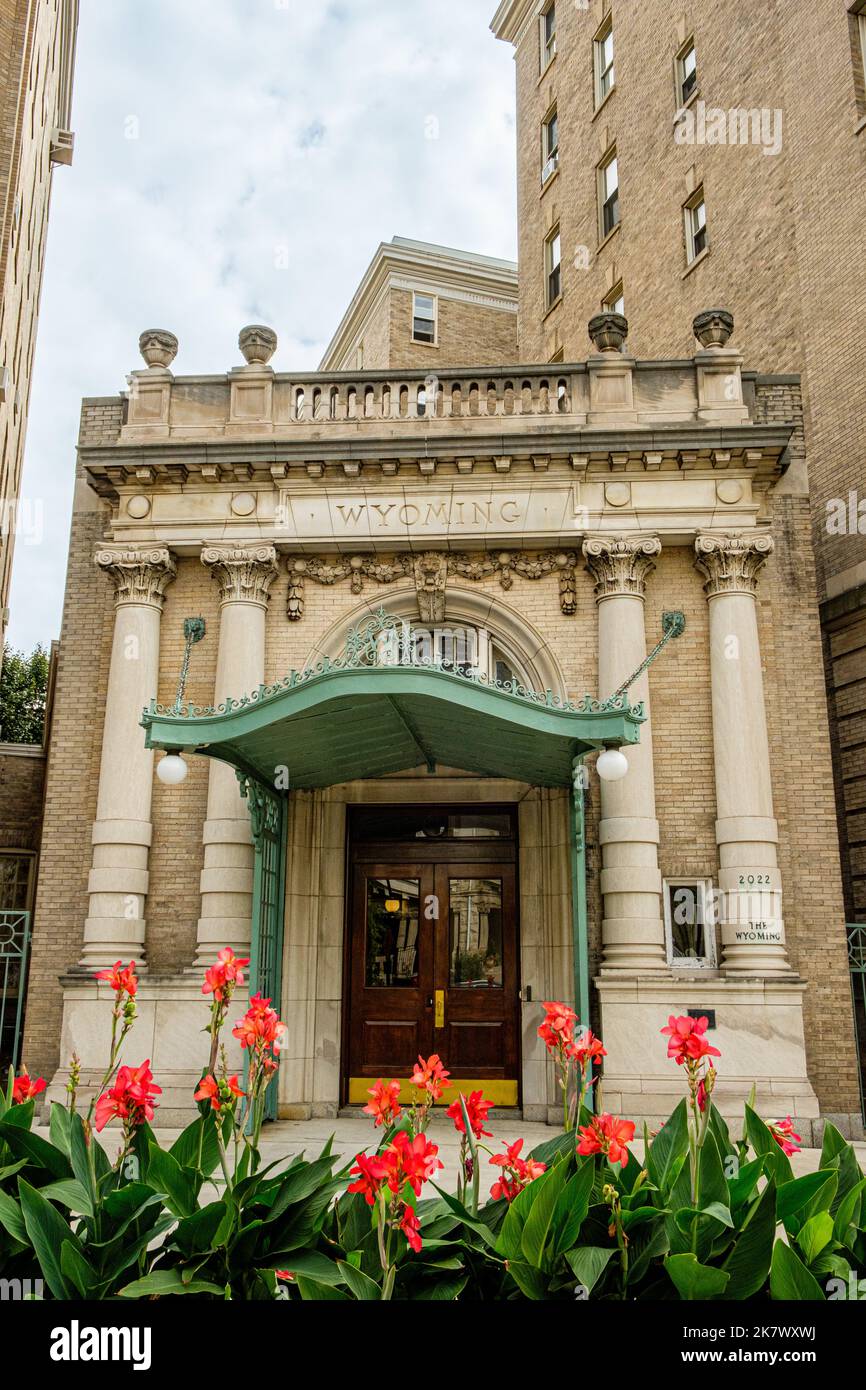 Wyoming Apartments, 2022 Columbia Road NW, Washington DC Stock Photo