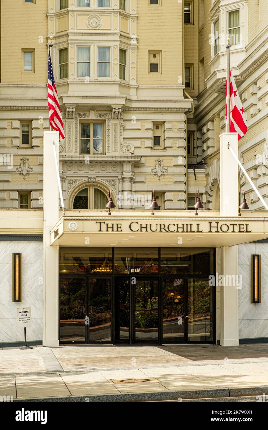 Churchill Hotel Near Embassy Row, 1914 Connecticut Avenue NW, Washington DC Stock Photo