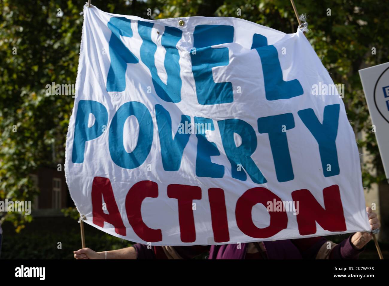 London, UK. 19th Oct, 2022. Fuel poverty protest, Old Palace Yard, Westminster London Credit: Ian Davidson/Alamy Live News Stock Photo