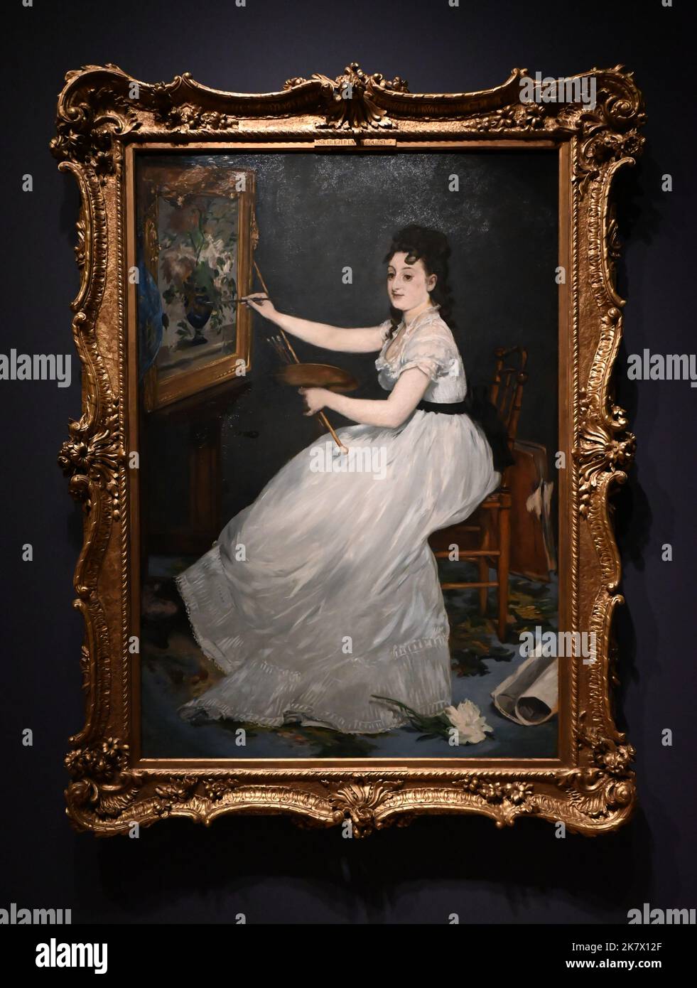 The first UK exhibition devised around the portrait of Eva Gonzalès (1870) by Édouard Manet (1832 –1883). The painting, acquired by Hugh Lane, was by the early 20th century considered to be the most famous modern French painting in the UK and Ireland. This is the first in a new series of ‘Discover’ exhibitions to be staged in the National Gallery’s Sunley Room to explore well-known paintings in the collection through a contemporary lens. The exhibition takes Manet’s portrait of Eva Gonzalès (1849–1883), as its focus, with the aim of presenting fresh perspectives on women artists ... Stock Photo
