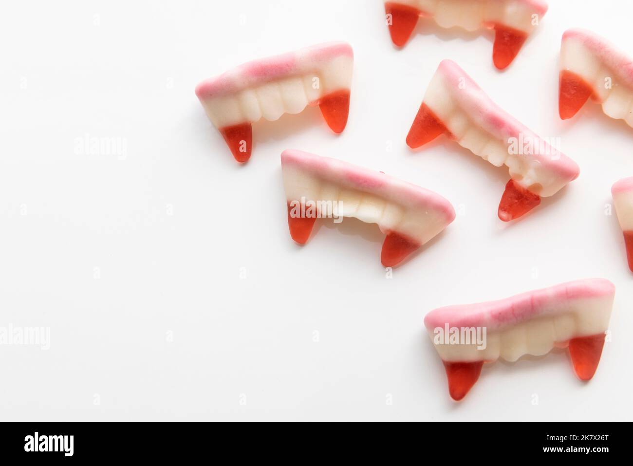 spooky halloween trick or treat vampire fang candy sweets Stock Photo
