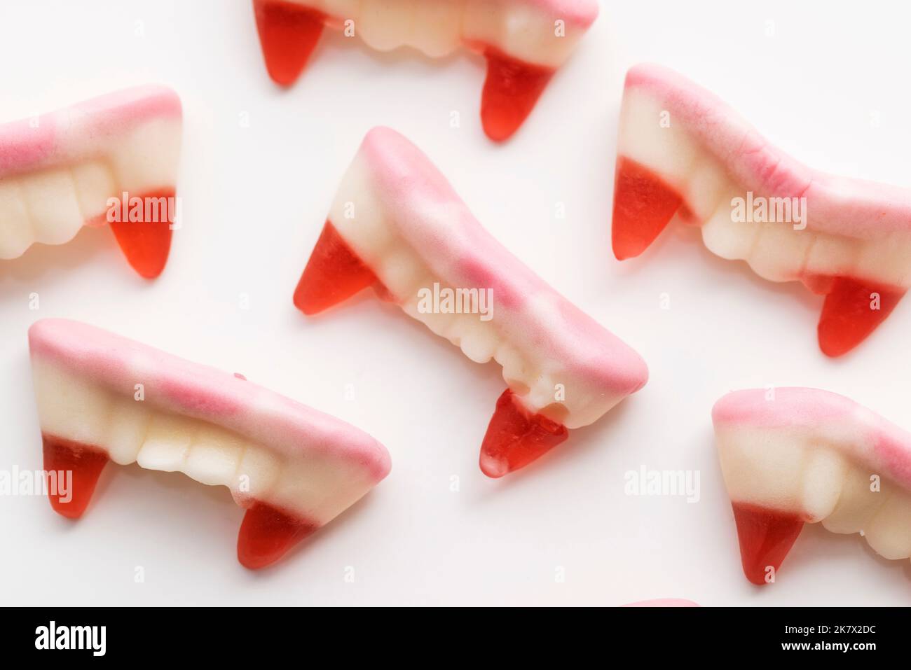 spooky halloween trick or treat vampire fang candy sweets Stock Photo
