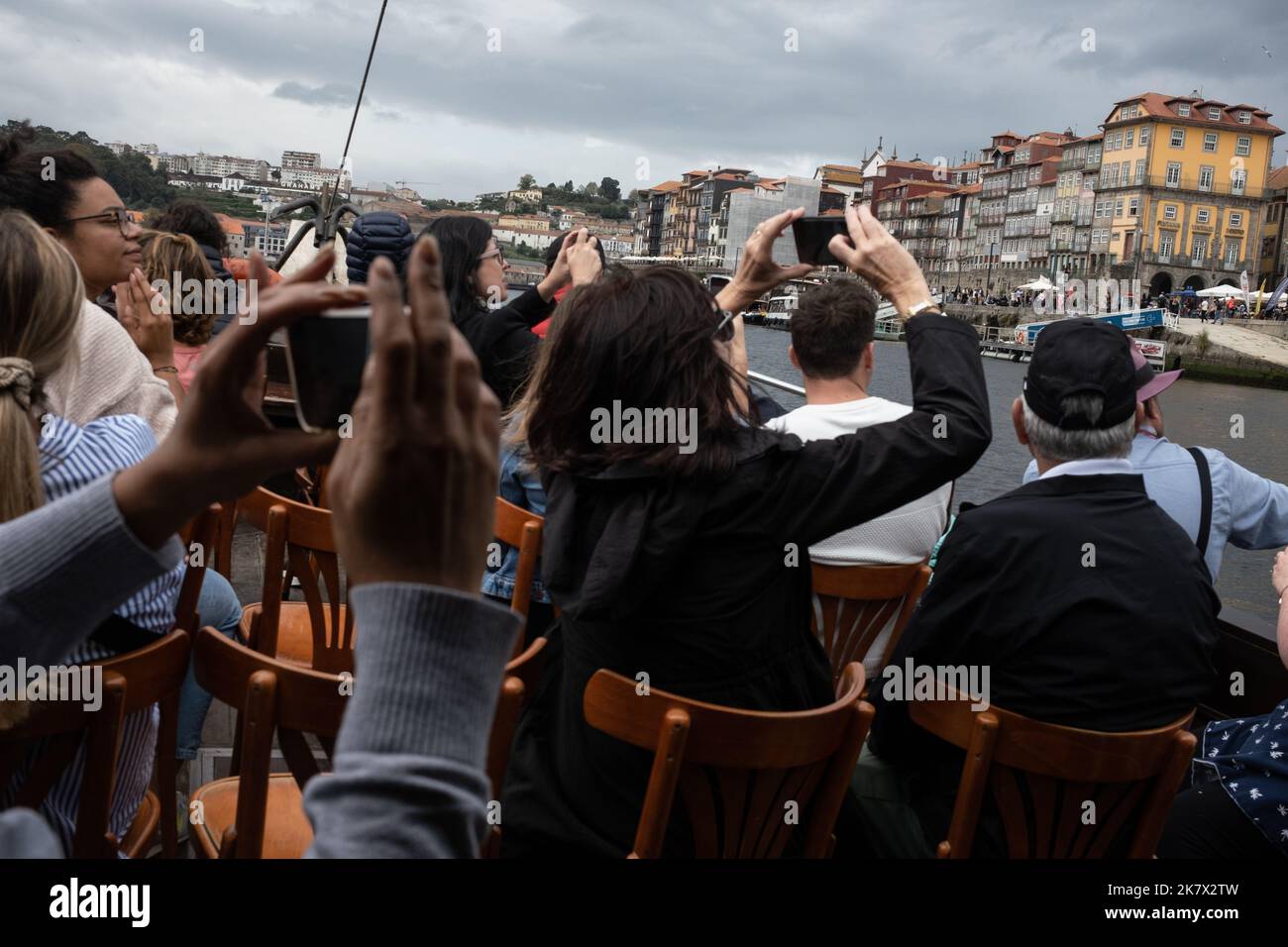 Tourists on boat on River Douro, in Porto, Portugal, 18 October, 2022. Stock Photo