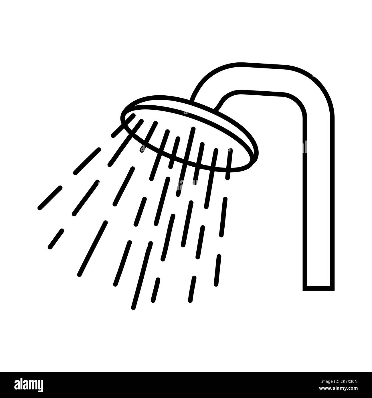 Shower vector head icon in hand drawn doodle style. Water shower symbol ...