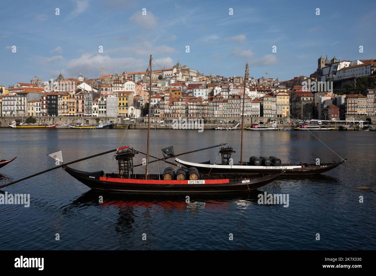 Rabelo boats on River Douro, in Porto, Portugal, 18 October, 2022 Stock