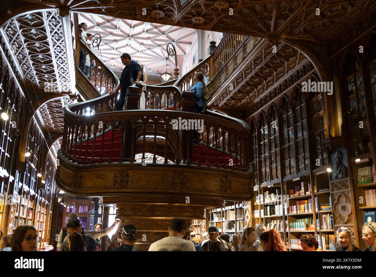 The Livraria Lello book shop which is said to have inspired sets in the Harry Potter movies, written by JK Rowling. in Porto, Portugal, 17 October, 2022. Stock Photo