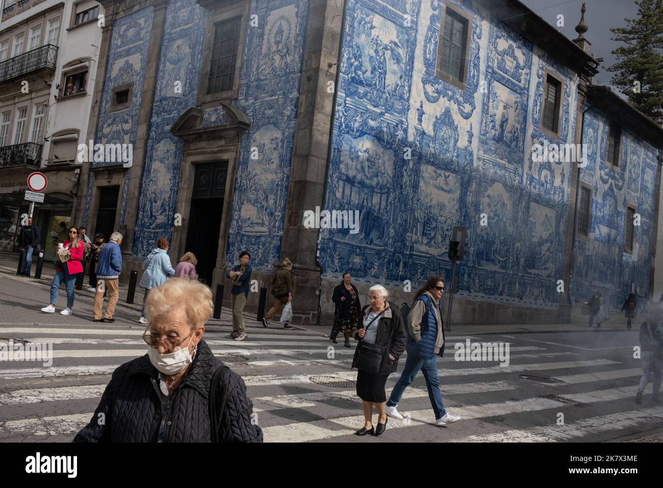 The Capela de Sana Catarina chapel with its iconic blue tiles, in Porto, Portugal, 17 October, 2022. Stock Photo