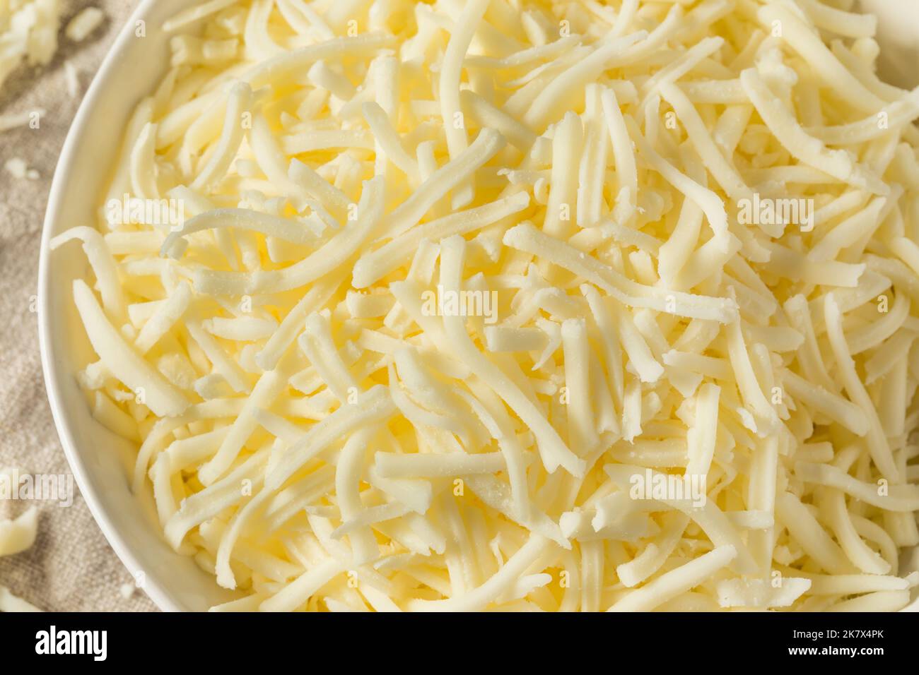Organic Shredded Mozzarella Cheese in a Bowl Stock Photo Alamy