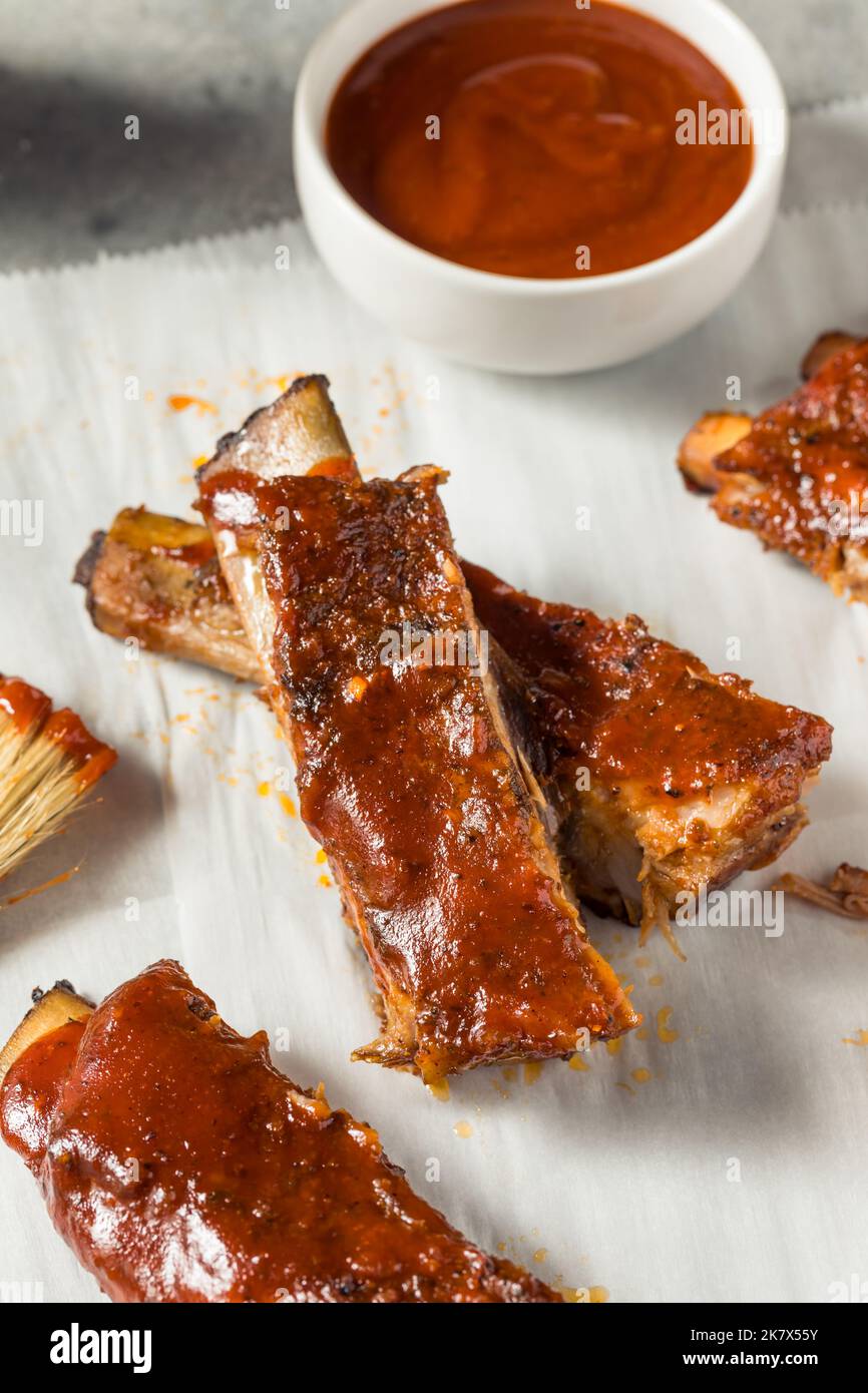 Homemade BBQ Cajun Style Ribs with Sauce Stock Photo - Alamy