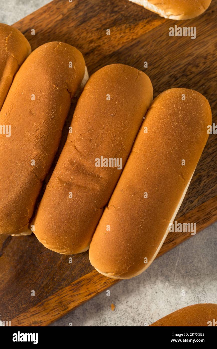 Homemade Baked Hot Dog Buns Ready to Use Stock Photo
