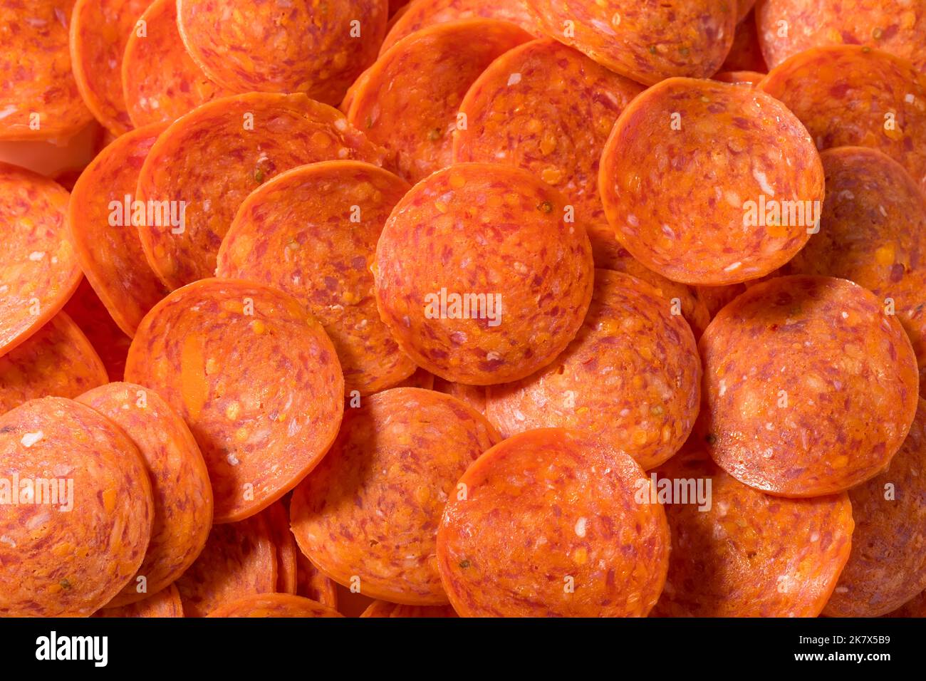 Organic Dry Beef Pepperoni Slices Ready to Eat Stock Photo Alamy