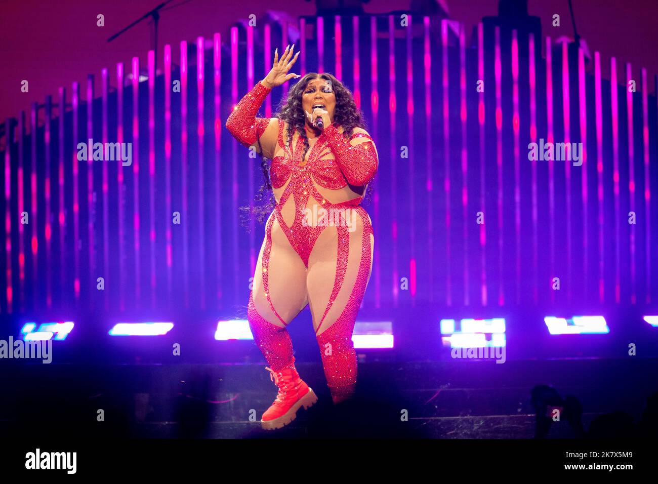 October 18, 2022, Indianapolis, Indiana, USA: Singer and rapper Lizzo  performs during Lizzo: The Special Tour
