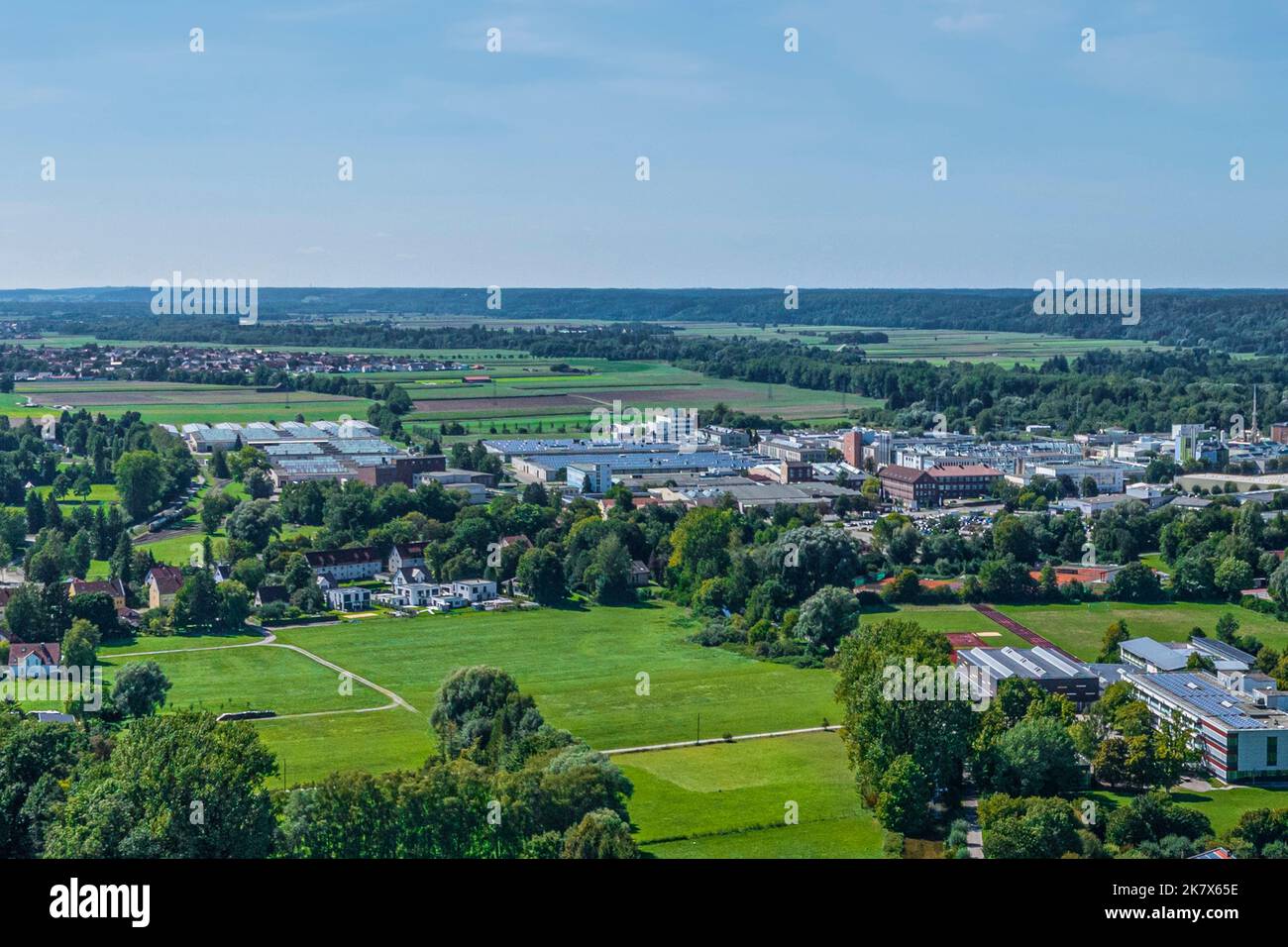 Aerial view to Bobingen in district Augsburg Stock Photo - Alamy