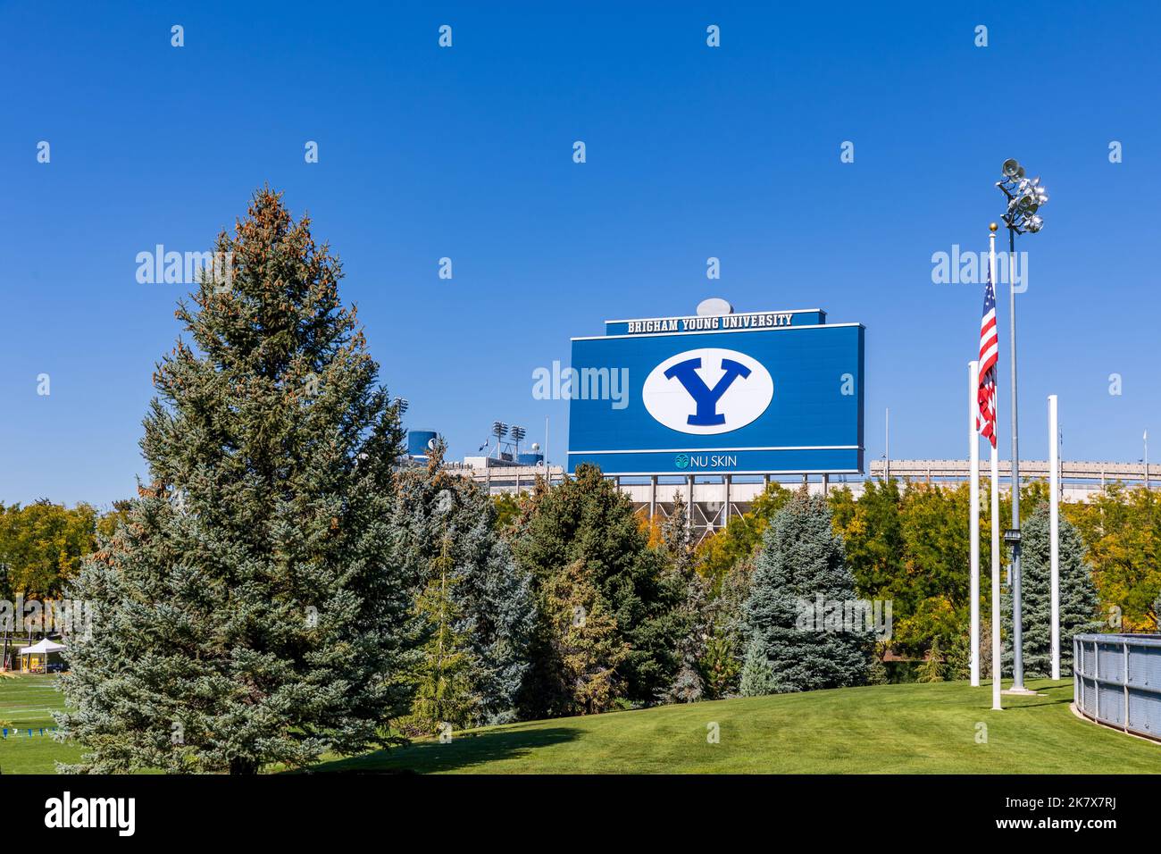 Provo, UT - October 14, 2022: LaVell Edwards Stadium on the campus of Brigham Young University, BYU,  in Provo, Utah Stock Photo