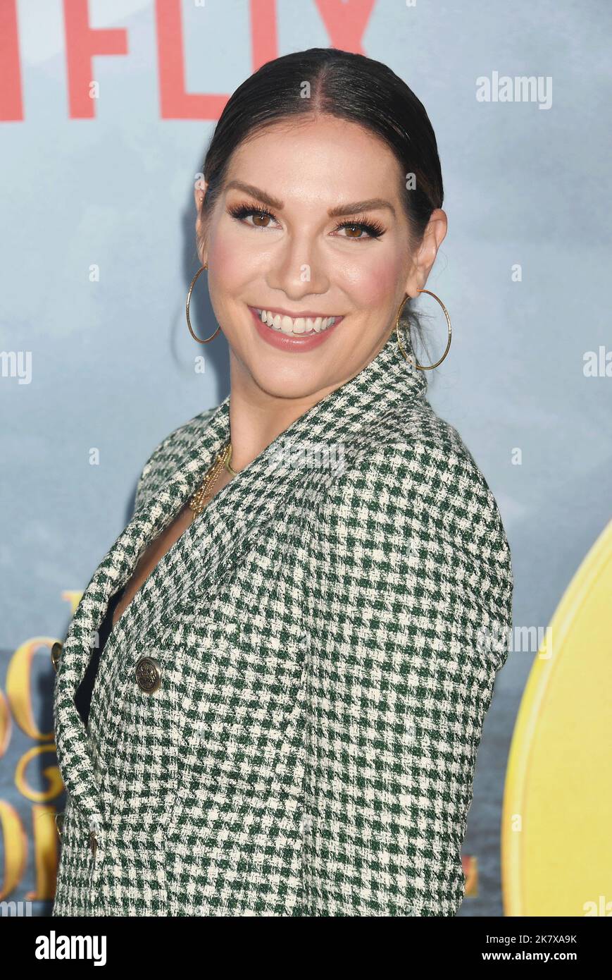 Los Angeles, Ca. 18th Oct, 2022. Allison Holker-Boss attend the premiere of Netflix's 'The School for Good and Evil' at Regency Village Theatre on October 18, 2022 in Los Angeles, California. Credit: Jeffrey Mayer/Jtm Photos/Media Punch/Alamy Live News Stock Photo