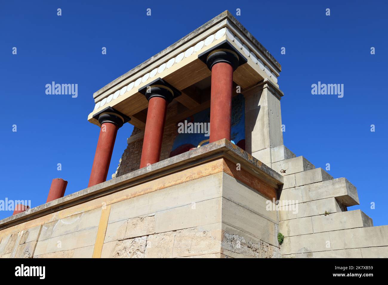 Ruins of Minoan Knossos palace, Heraklion, Crete. Stock Photo