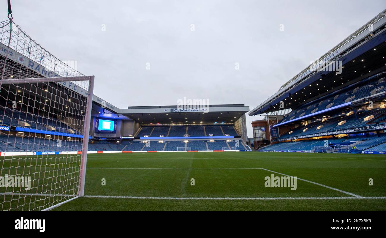 A view inside the ground before the Premier Sports Cup quarter final match at Ibrox Stadium