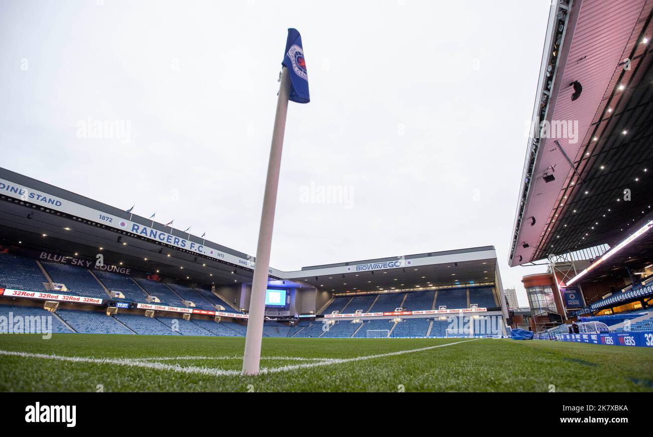 A view inside the ground before the Premier Sports Cup quarter final match at Ibrox Stadium