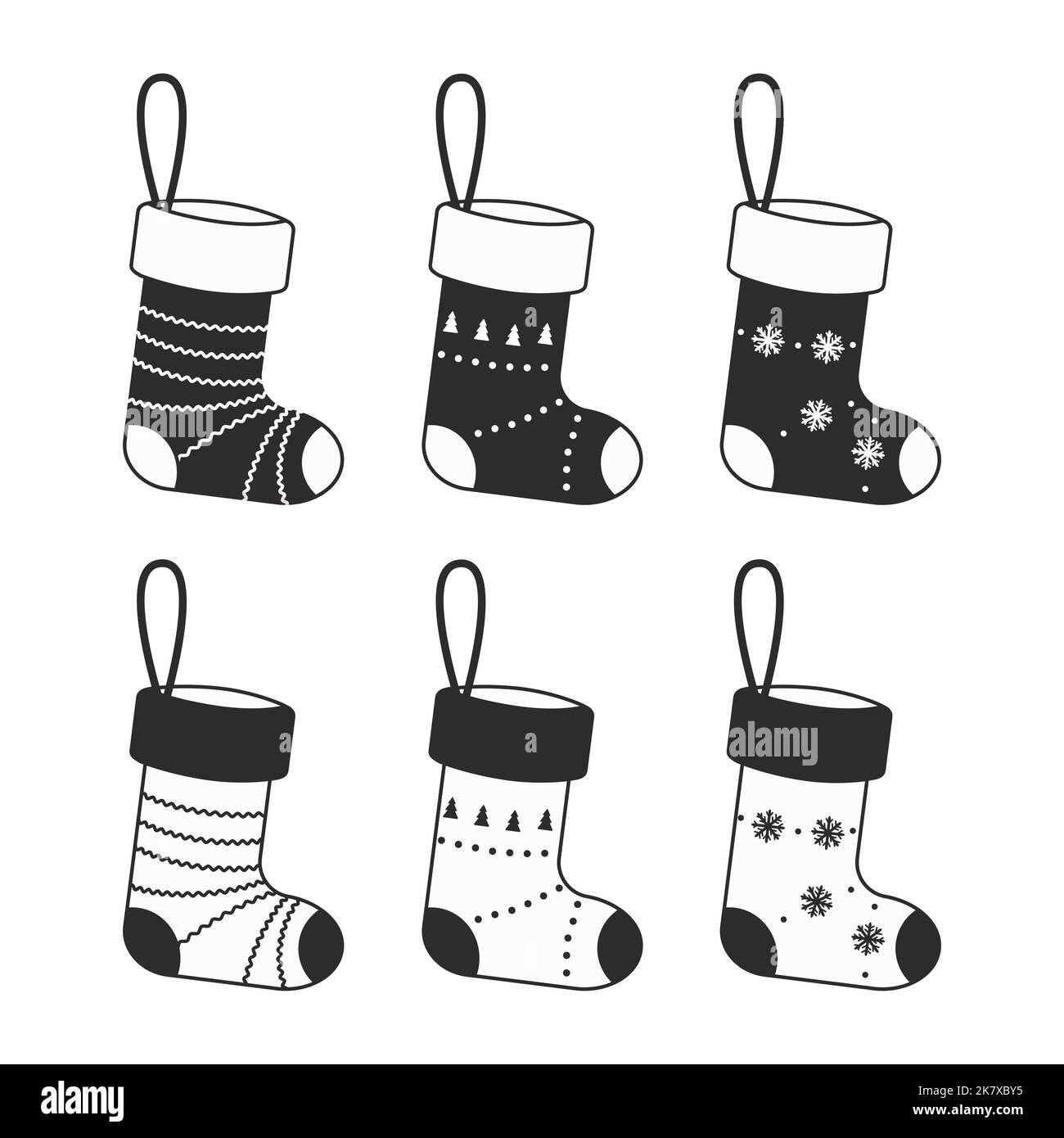 Black family christmas stockings Stock Vector Images Alamy