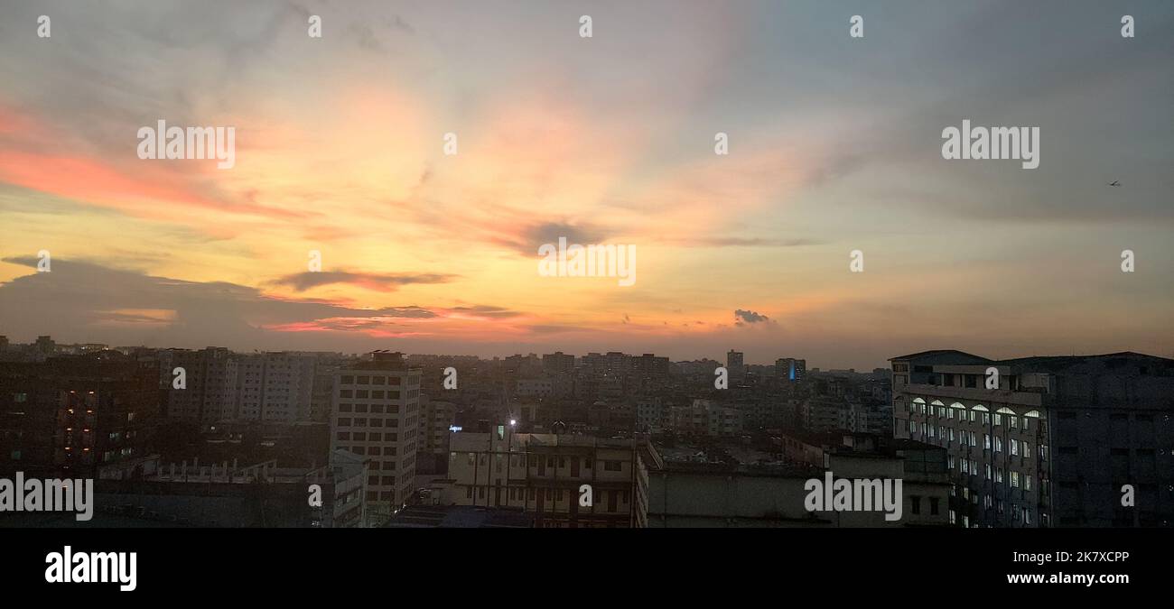 Night city Scape View Stock Photo