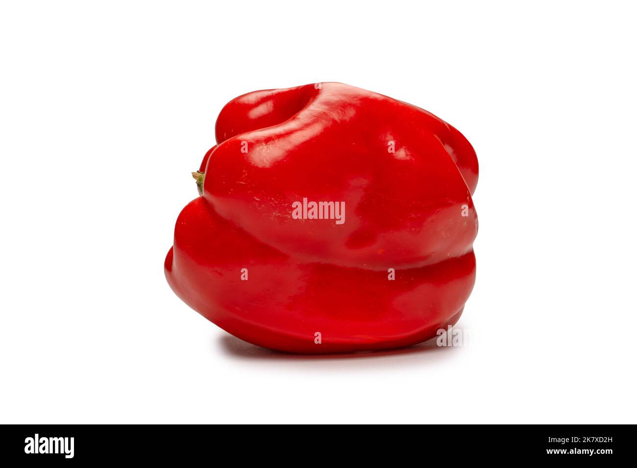 Red bell pepper isolated on white background Stock Photo - Alamy
