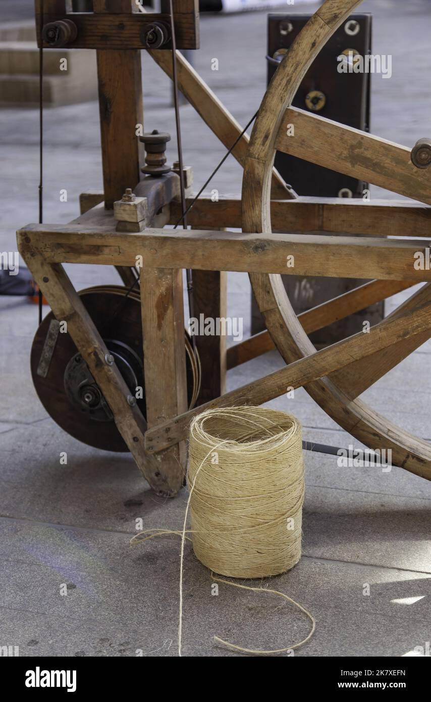 Handmade rope detail, traditional art Stock Photo