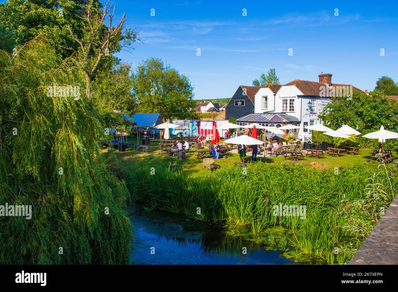 The Tickled Trout pub in Wye village.British pub featuring local fare