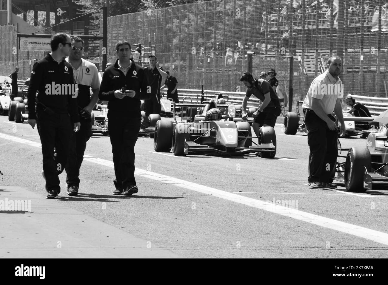 Motorsport starting grid ready for the race start, the last moments ...