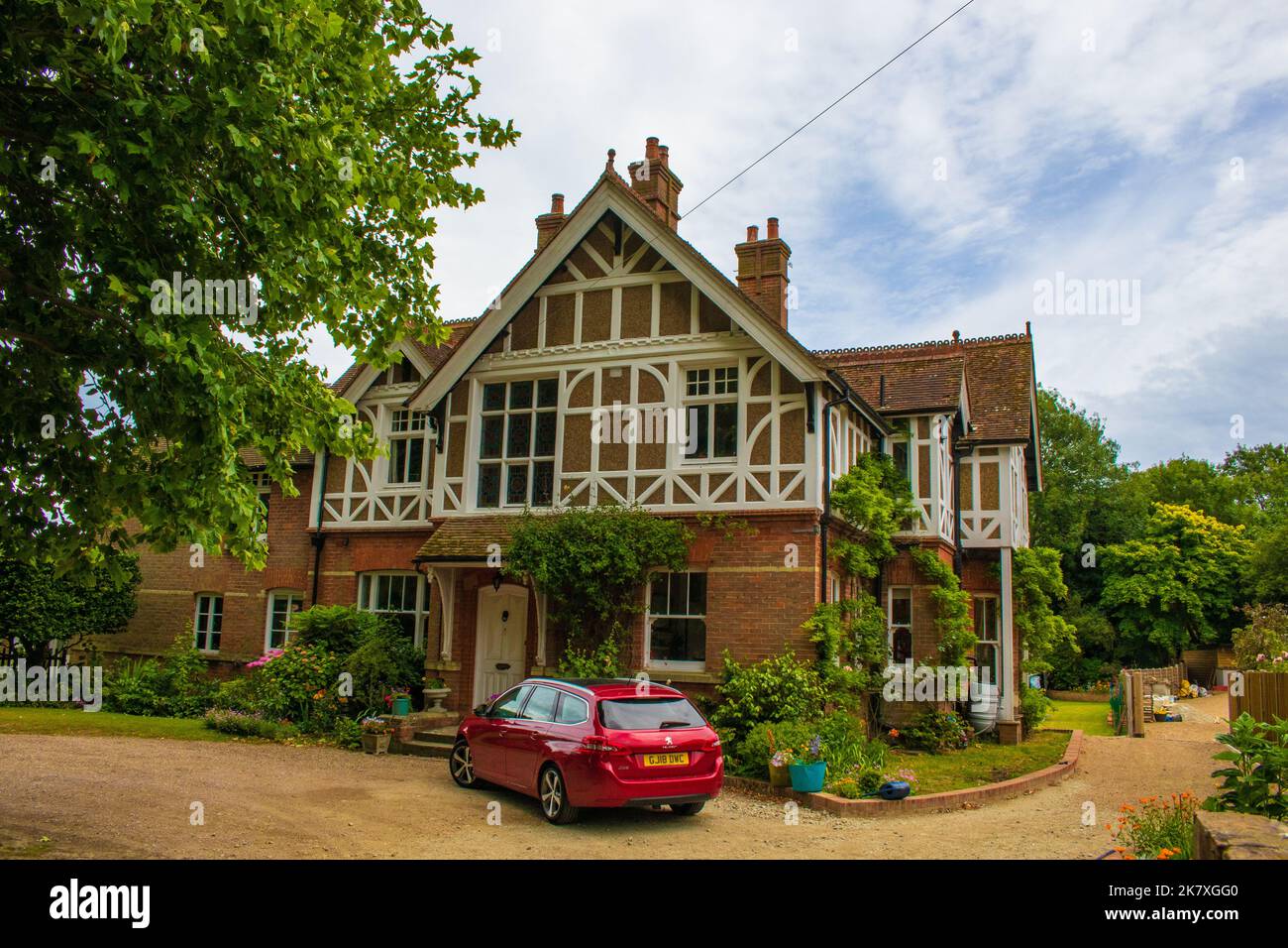 Nice oldworld houses with structural wooden beams on the exterior