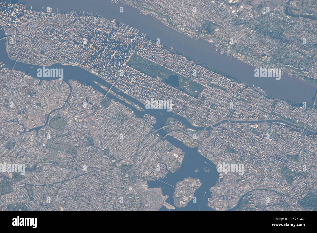 New York City, New York viewed from space Stock Photo