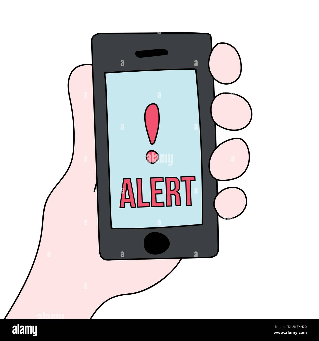 air raid alarm on the phone. go to the shelter Stock Vector