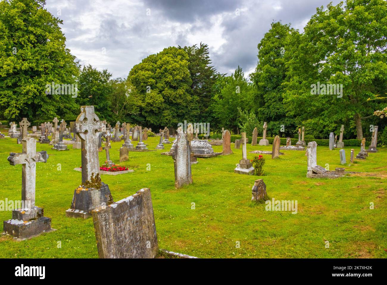 View of St Peter and St Paul's Church, Saltwood village,Kent UK Stock