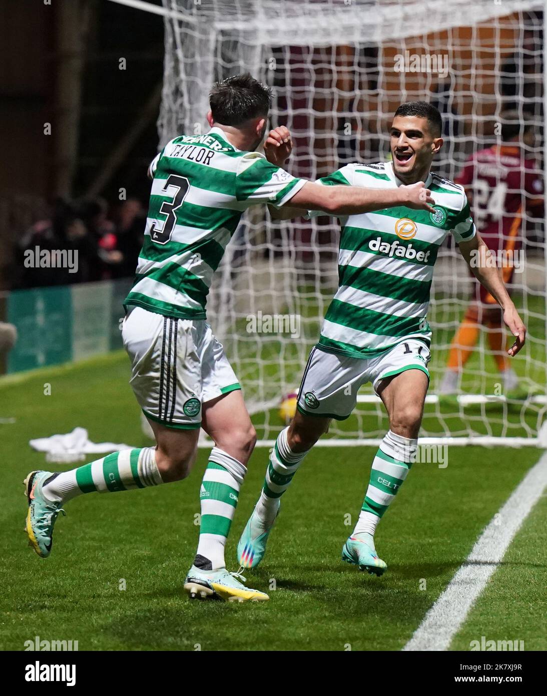 Celtic's Liel Abada (right) celebrates scoring their side's first goal of the game during the