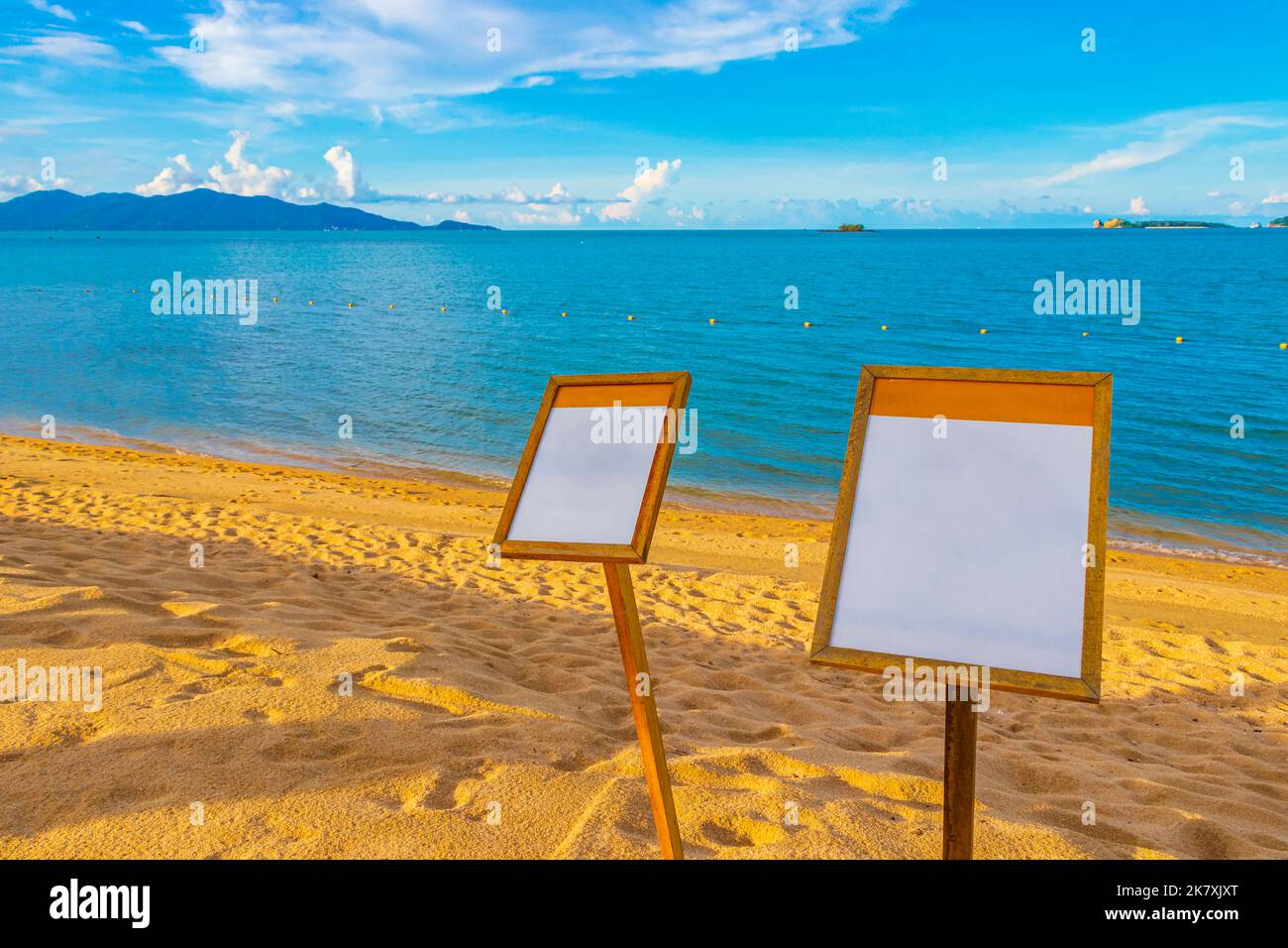 Island Routes Sign Town signs road signs information board and directional signs on beach ...