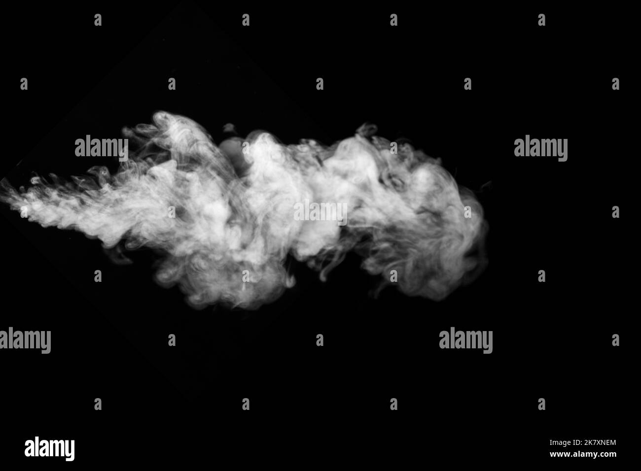 White vapor, smoke on a black background to add to your pictures. Perfect smoke, steam, fragrance, incense. Create mystical photos. Smoke background Stock Photo