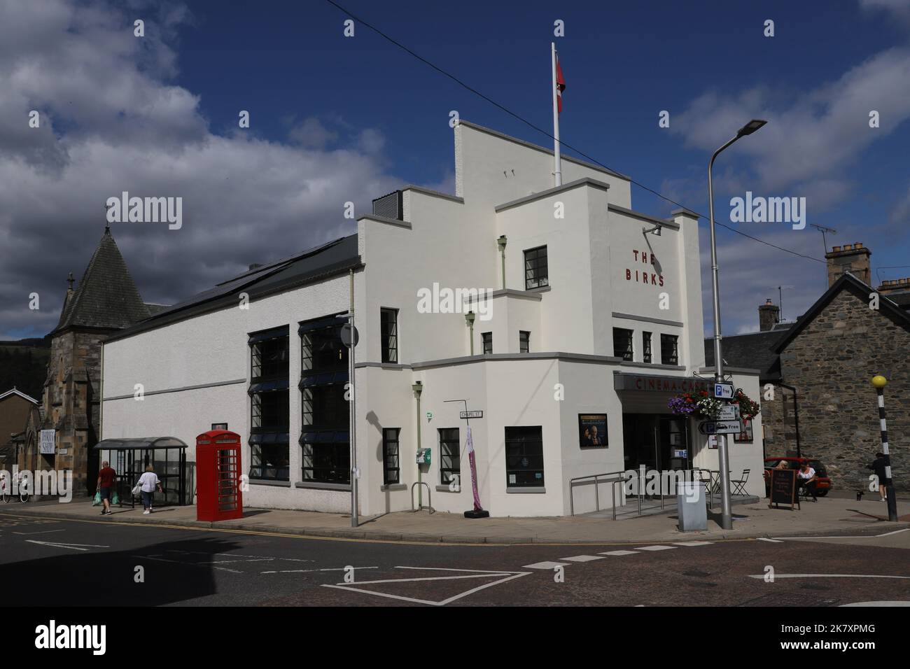 Exterior of The Birks Cinema Cafe Bar Aberfeldy Scotland August 2021 Stock Photo