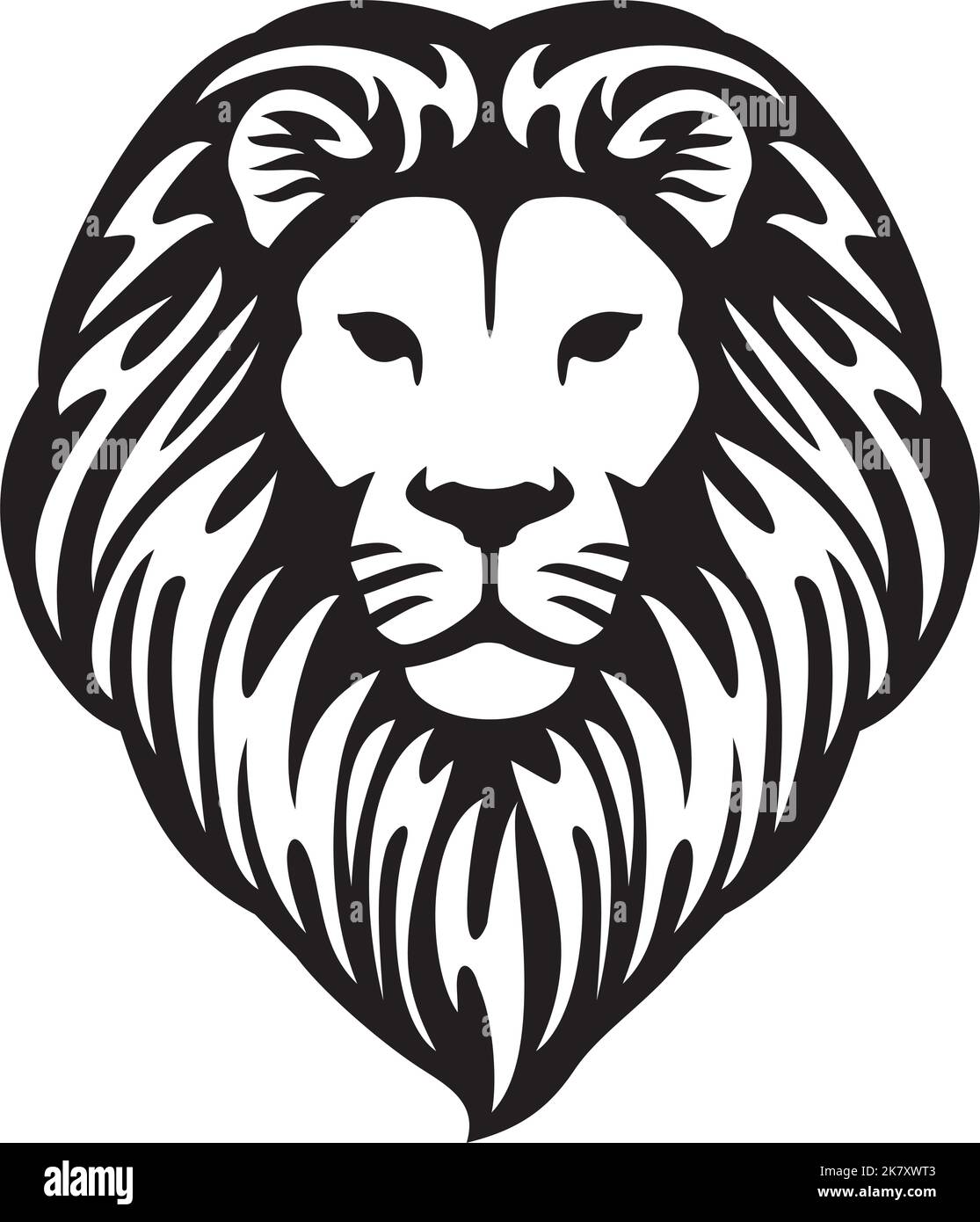 The Lion of Judah Head (Rastafarian Reggae Symbol). Vector illustration. Stock Vector
