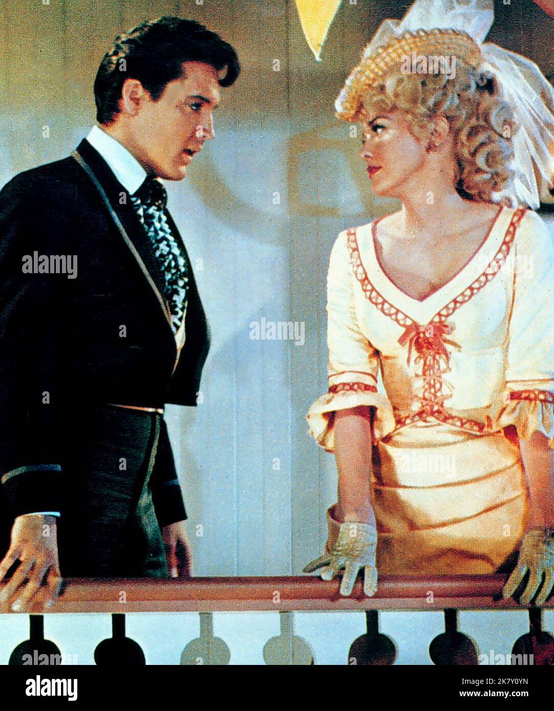 Elvis Presley & Sue Ane Langdon Film: Frankie And Johnny (USA 1966) Characters: Johnny & Mitzi  Director:  Frederick De Cordova 31 March 1966   **WARNING** This Photograph is for editorial use only and is the copyright of UNITED ARTISTS and/or the Photographer assigned by the Film or Production Company and can only be reproduced by publications in conjunction with the promotion of the above Film. A Mandatory Credit To UNITED ARTISTS is required. The Photographer should also be credited when known. No commercial use can be granted without written authority from the Film Company. Stock Photo