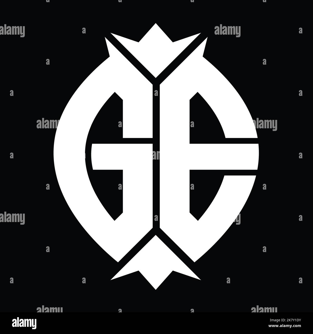 GE Logo monogram shield leaf crown element design template Stock Photo ...